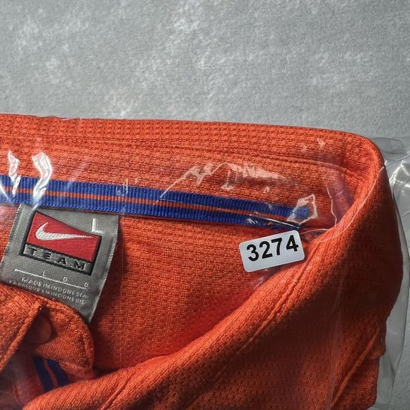 VTG Florida Gators Nike Fit Dry Polo Shirt Mens Large Orange Stadium Waffle Knit - Picture 14 of 14